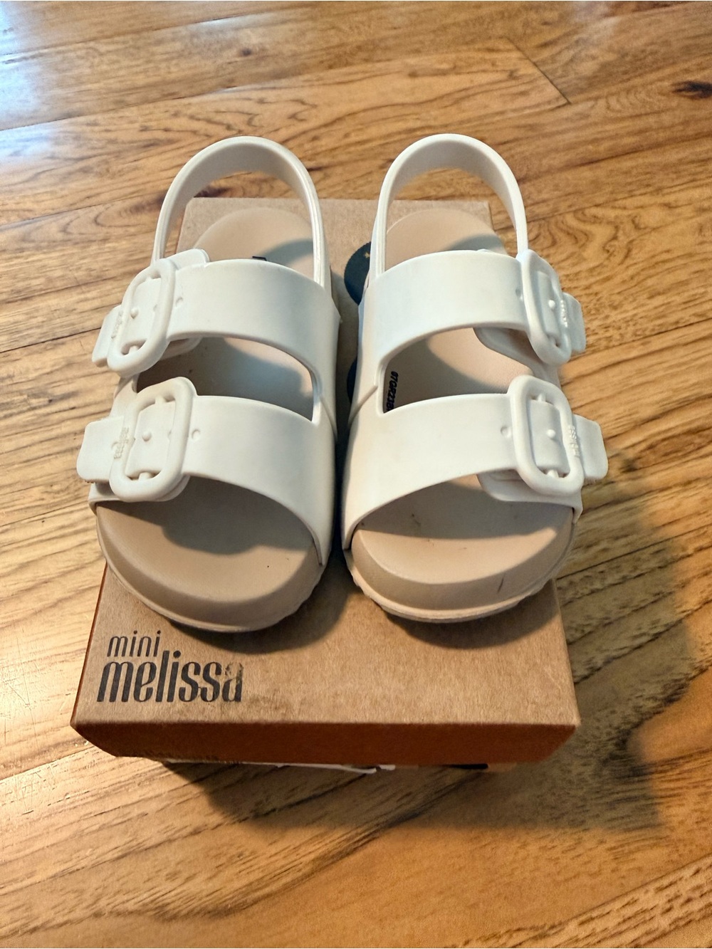Mini Melissa White Toddler Double-Strap Jelly Sandals